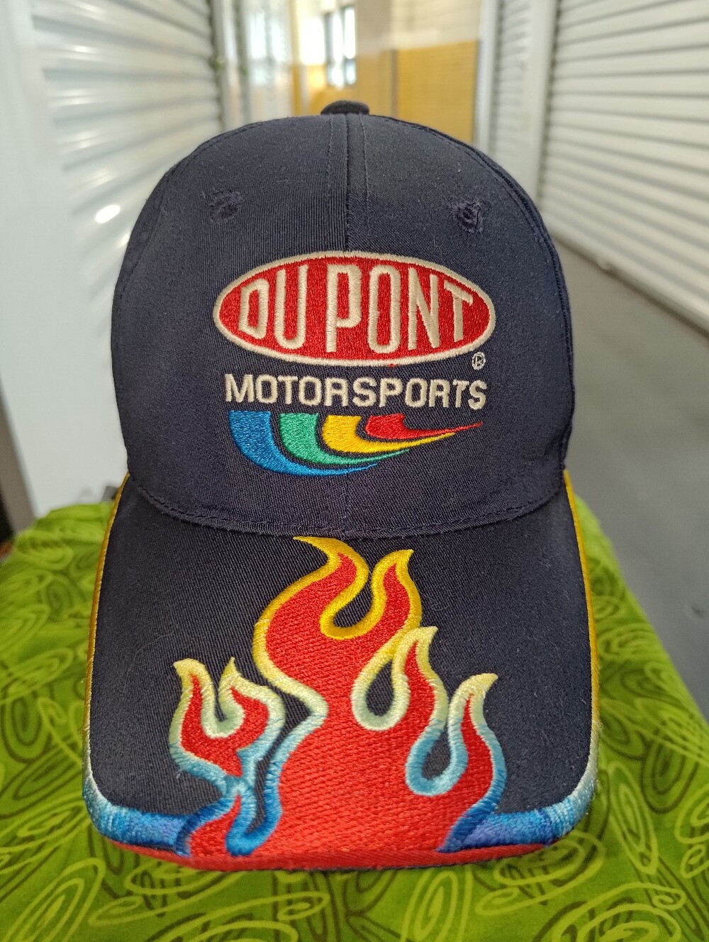 Vtg NASCAR DuPont Motorsports Jeff Gordon #24 Baseball Navy Flames Hat Cap